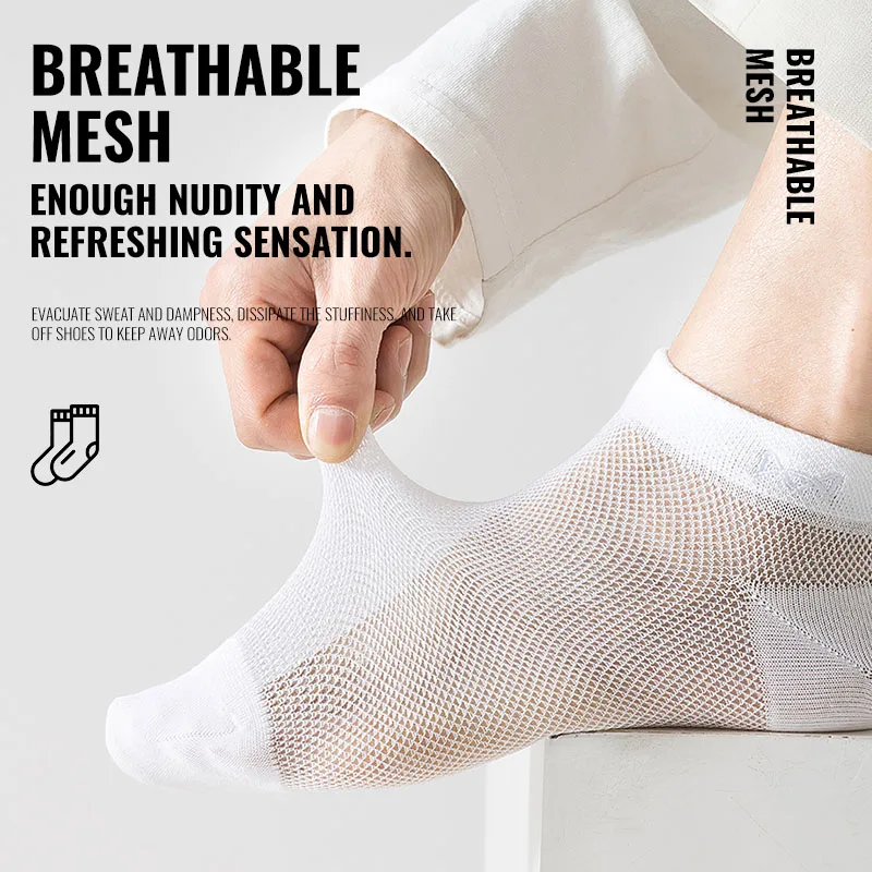 MiiOW Antibacterial Bamboo Socks Men Summer Ice Silk Thin Short Socks Anti Odor Deodorant Breathable Business Crew Ankle Sock