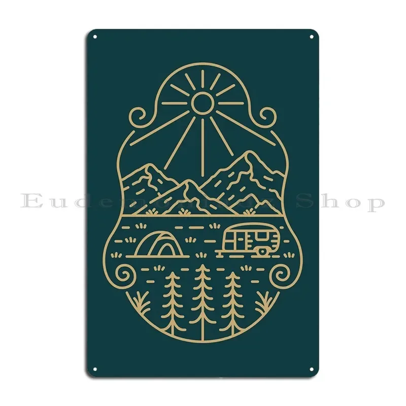 Camper Van Road Trip 1 Metal Sign Bar Iron Wall Cave Wall Decor Create Tin Sign Poster