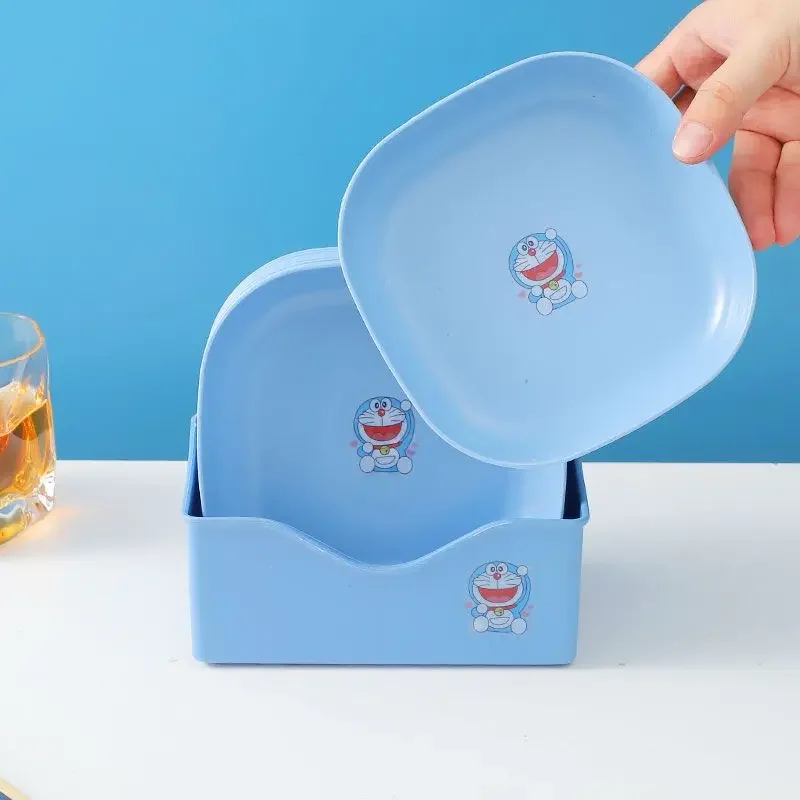 2 stücke Doraemon Obst Platte Anime Charaktere Hause Desktop Candy Melone Samen Snack Platte Anti Drop Kunststoff Obst Platte Geburtstag Geschenk