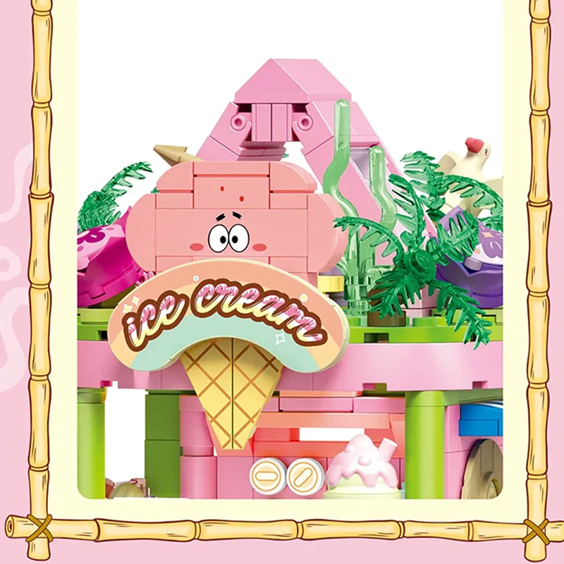 509 個スポンジボブシリーズビルディングブロックパトリックスターデザートハウスサーフショップシーンモデルキットデスクトップ装飾おもちゃギフト子供のための