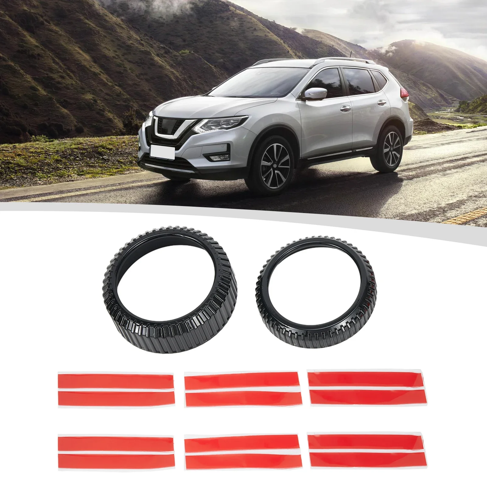 

2pcs Car Switch Button Knob Cover For Mustang For Mach-E 2021-2023 Car Volume Control Knob Shift Knob Metal Cover Sets