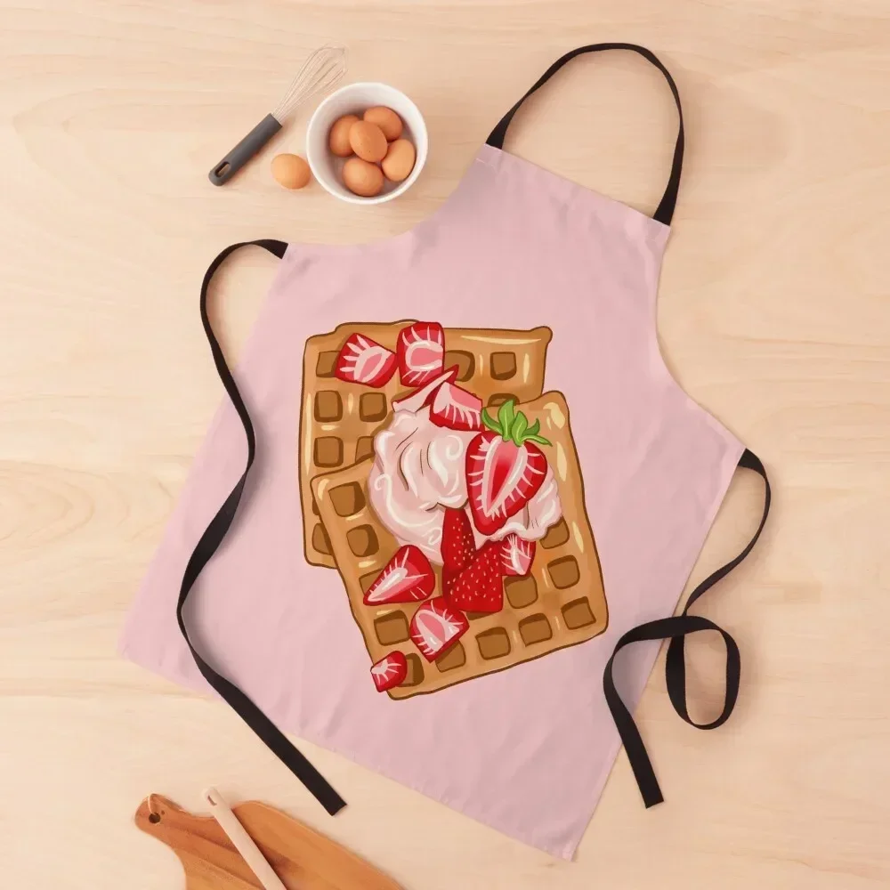 

Strawberry Belgian waffle maker Apron Things For Home And Kitchen with pockets Kitchen Chef home women Apron