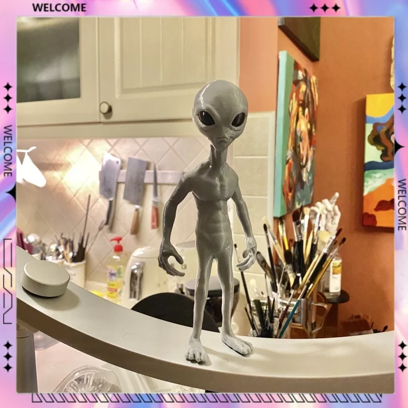 Roswell Aliens Figures Model ET UFO Toy Ornament Resin Material Desktop Car Decoration Sci-Fi Lovers Collect Children's Gifts