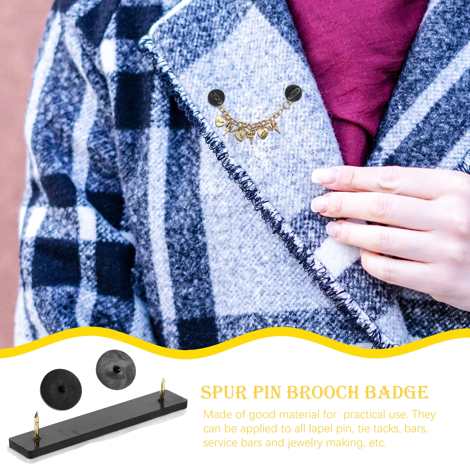 

10pcs Brooch Back Pin Replacement Rectangular Locking Clutch For Enamel Pins Lapel Badge Craft Jewelry Making Keeps Secure