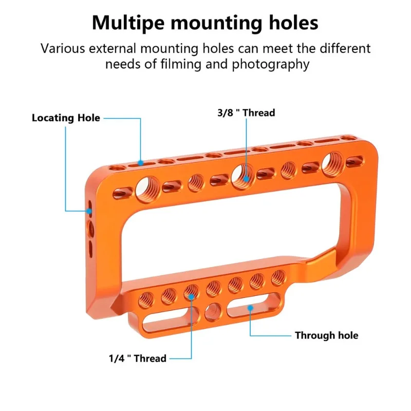 Suitable For Camera Monitor, D Shape Top Handle, VESA Mount Bracket With 1/4 3/8 Holes