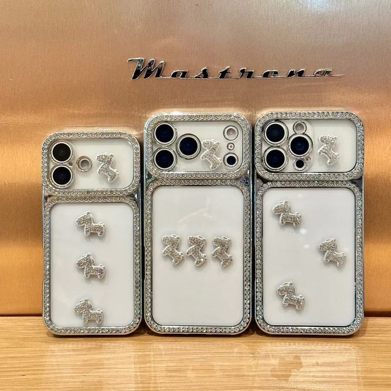 

Two-in-one large window diamond-studded electroplatingDIYSuitable for small horsesiphone13Korean-style phone case17Series of Pho