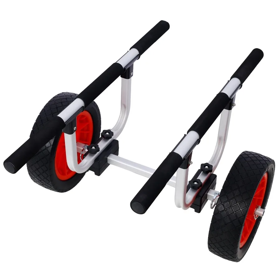 

Heavy Duty Kayak Cart Width Adjustable Canoe Cart with 12inch Flatfree Beach Wheels Boat Dolly Cart Transport Carrier Adjustabl
