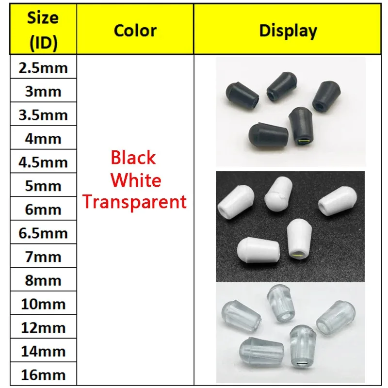 2.5mm-12mm PVC Rubber Round End Cap Cover Screw Thread Protector Cover Rubber Caps Black for Pipe Protective Sleeve