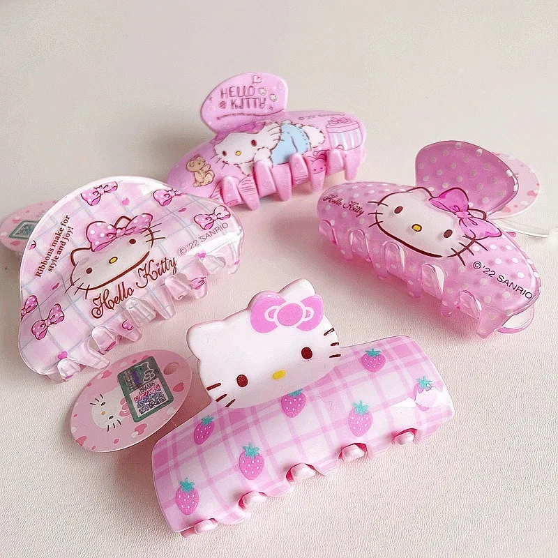 

Sanrio Hello Kitty Cartoon Pink Hairpin Anime Figure Cute Toys Children Hairpin Anime Merchandise Decoration Girls Birthday Gift