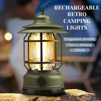 Outdoor Lighting Portable Light Retro Horse Lantern Rechargeable Multi Functional Outdoor Camping Light LED