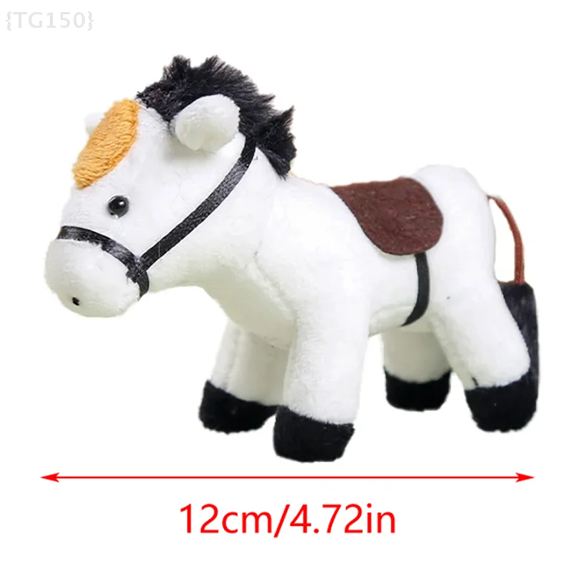 Long-Haired Pony Pendant Keychain, Soft Brown Plush Horse Doll for Girls Bag & Purse Accessories