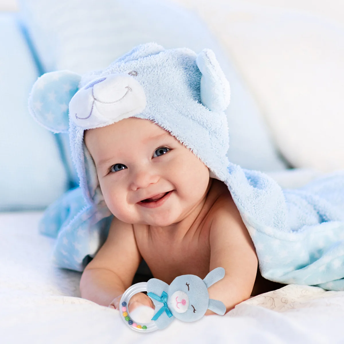 Animaux en peluche pour morsure de bébé, anneau à la main, mignon, ScrŽ