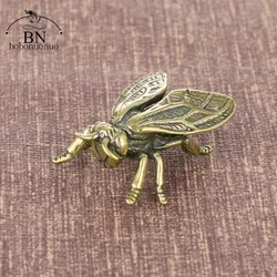 Retro Solid Brass Insect Honey Bee Figurines Miniature Tea Pet Funny Beetle Craft Collection Desktop Small Ornaments Home Decor