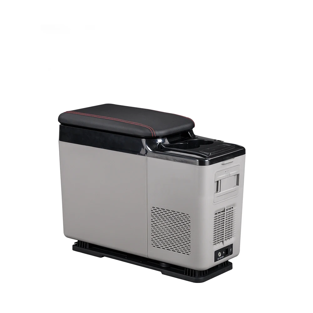 CF15 Leather 15 Liters Car Fridge Freezers 12V 24V Compressor Mini Car Cooler Small Refrigerator For Car Accessories