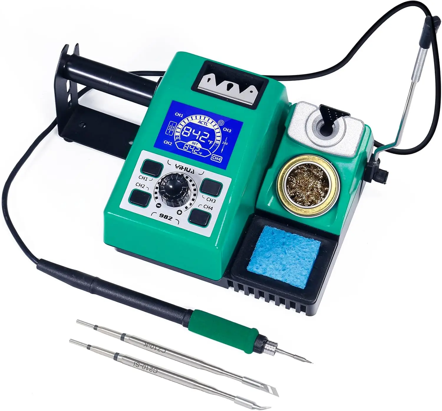 ua 982 Precision Soldering Iron Station Kit With Digital Lcd Display, 210 Soldering Tip Cartridge Compatible, Solder Wire