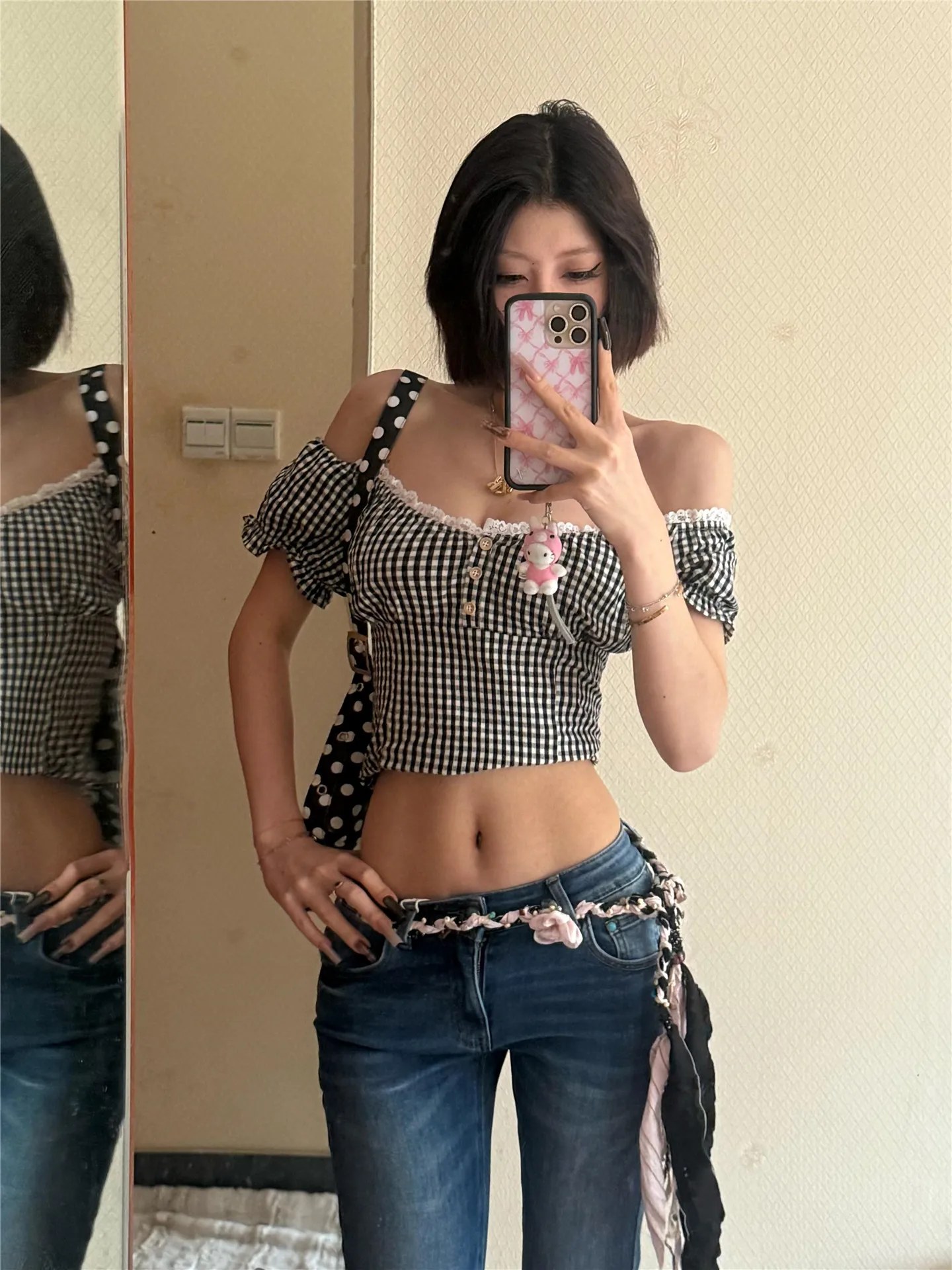 

American Vibe Retro Low Waist Bell Bottom Jeans Women's Slim Fit Elastic Spicy Long Floor Length Pants High Waist Wide Leg