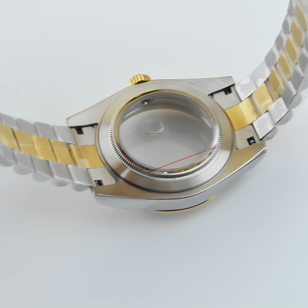 Neiton 36mm 39mm مناسبة لـ NH34، NH35، NH36، NH70 ETA2824 Edge Case مع سوار رئاسي كريستال زجاج الياقوت