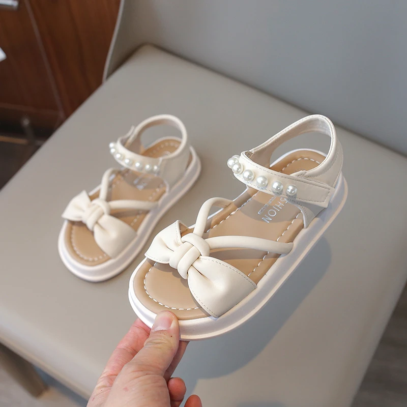 Children's Sweet Princess Shoes Women's Baby Open Toe Casual Beach Thick Bottom Sandals Girls Princess Summer Flat Shoes