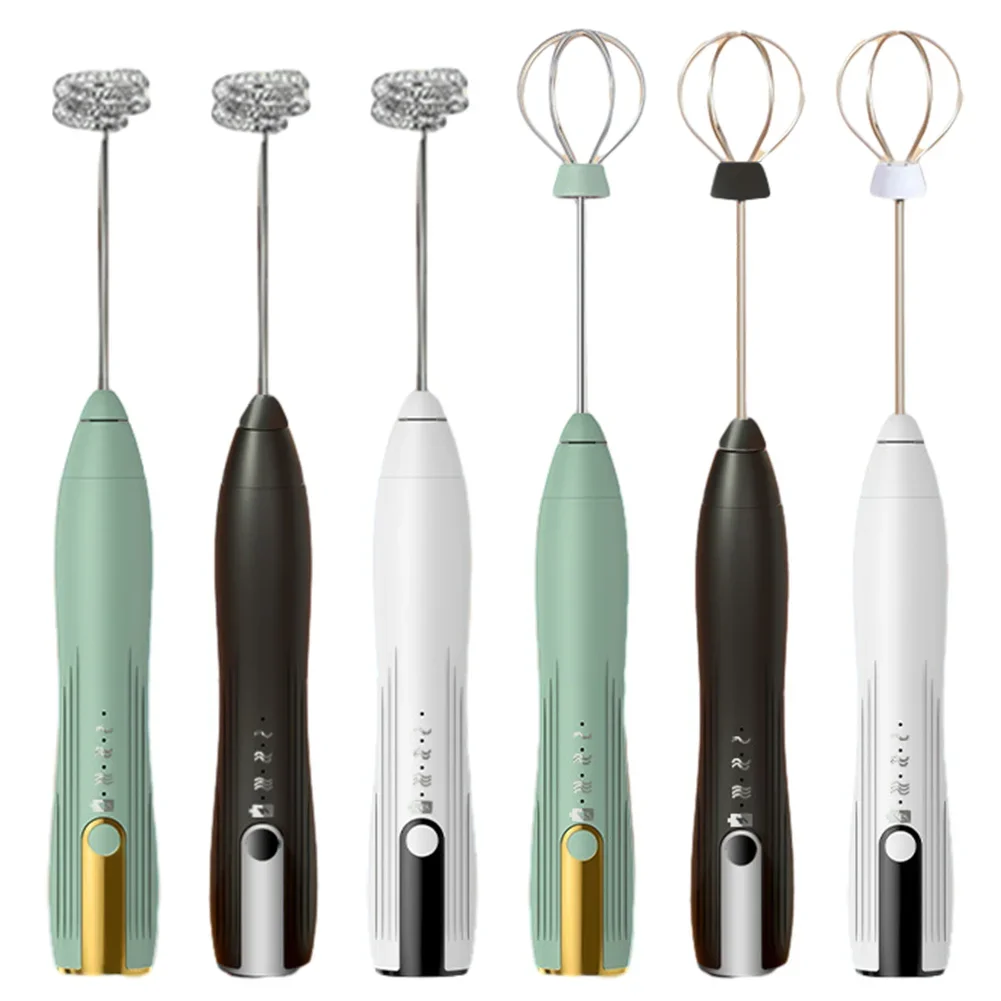 전기 계란 비터 TYPE-C/믹싱 헤드가 있는 1500mAh 미니 폼 믹서 라떼/카푸치노/핫 초콜릿용 USB 충전식 무선
