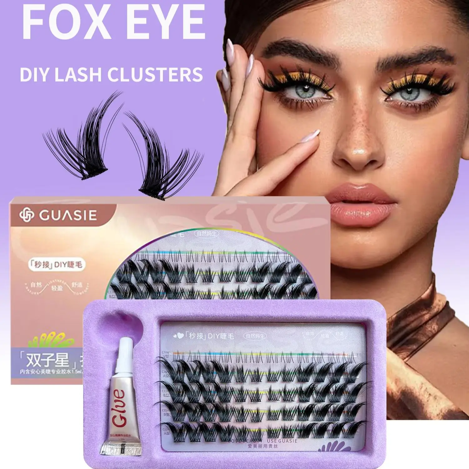 

Fox Eye Mix 3D пушистые одиночные кластерные наращивание ресниц сегментированные натуральные норковые эффекты макияжа ресницы отдельные накладные ресницы