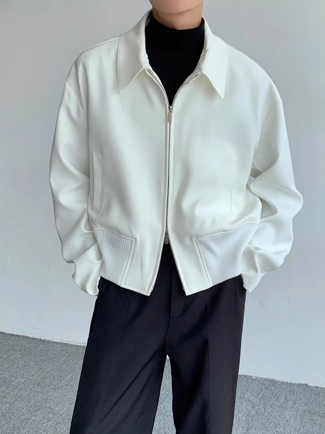 

Ретро корейский тюнер с воротником Bla, мужская свободная повседневная элитная одежда для отдыха, рекламная верхняя одежда