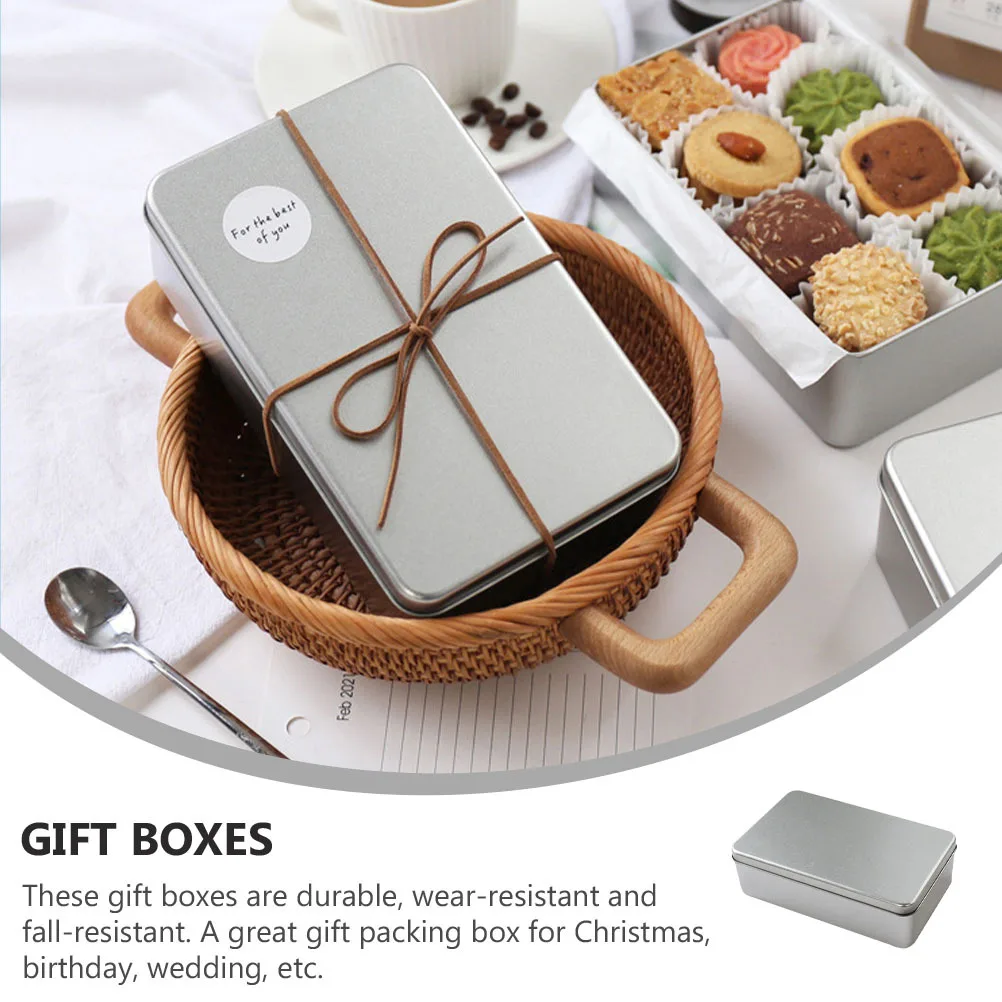 

2Pcs Biscuit Packaging Tinplate Boxes Sealing Performance Tinplate Candy Boxes for Home Office Decor