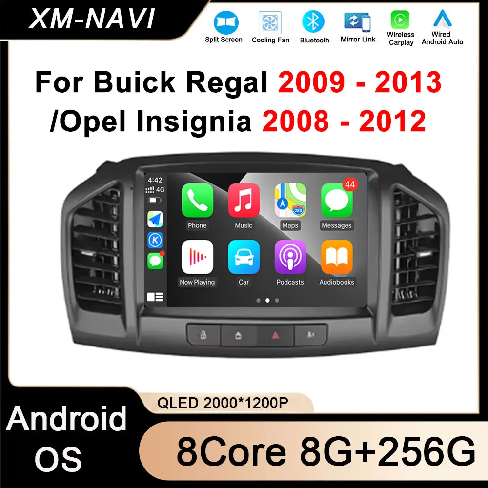 Android Auto Car Radio Carplay For Buick Regal 2009 - 2013/Opel Insignia 2008 - 2012 4G Navigation Multimedia Video Player WIFI