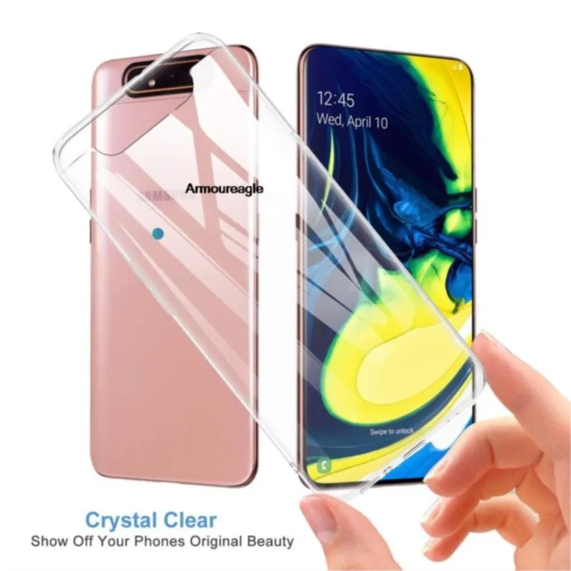 transparent silicone tpu case for samsung galaxy a80 a90 5g saver back cover 360 protective on for samsun a60 clear fundas image 2