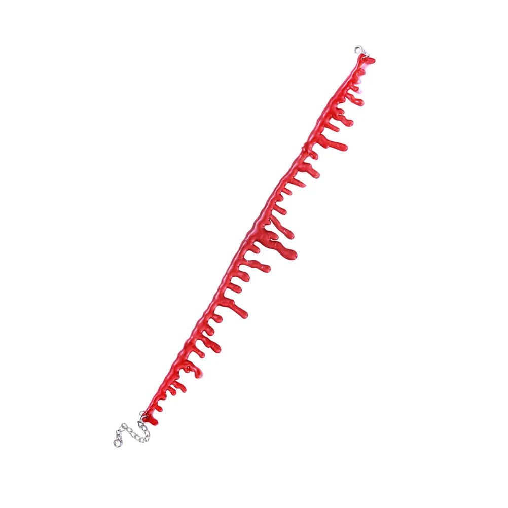 

4pcs Bloody Necklace Gothic Handmade Bloodstain Chain Choker For Halloween Party Makeup Costume Jewelry Women New Novelty