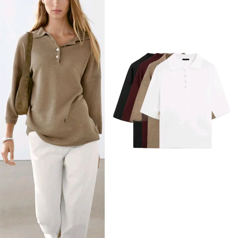 lectual Casual lavorato a maglia Ne maglione vestibilità ampia semplice delicato primavera estate donna Faion Commute Sle Long Sve