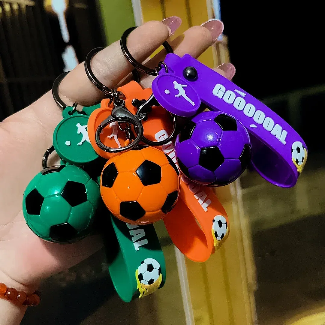 Mini Soccer Pendant Set Keychain Ball Game Imitation Soft Plastic Sports Souvenirs Fan Gift Bag Accessories