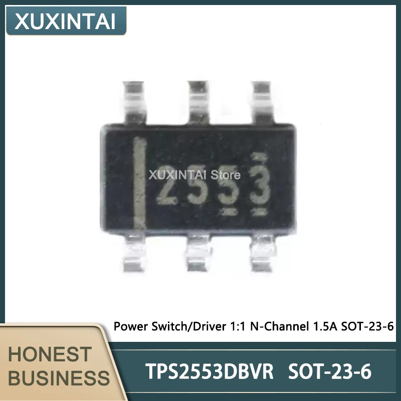 20Pcs/Lot  New Original  TPS2553DBVR  TPS2553 Power Switch/Driver 1:1 N-Channel 1.5A SOT-23-6