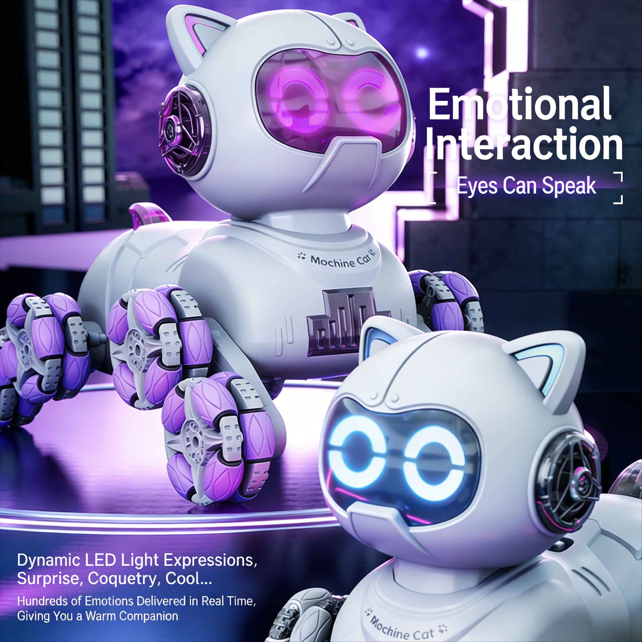 F04-Cute Intelligent Robot Cat Toy Electric Remote Control Car Drift Climbing Deformation Stunt Mechanical Cat for Boys&Girls