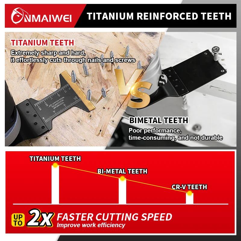 5pcs Titanium Oscillating Saw Blade Titanium Multi Tool Blades for Soft Metal Nails and Wood Plastic Metal Cutting Blades - view 4