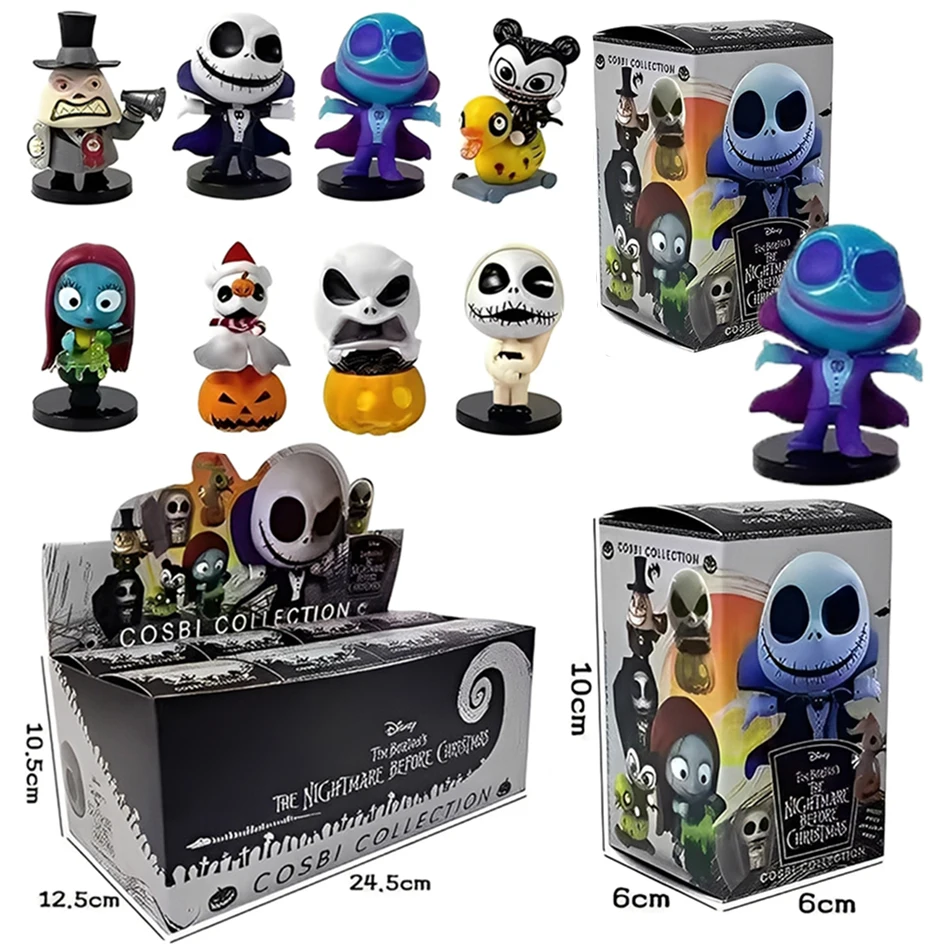 

Christmas Scar Night Blind Box Skeleton Jack Pumpkin King Bridal Handmade PVC Model Christmas Blind Box Halloween Funny Toy