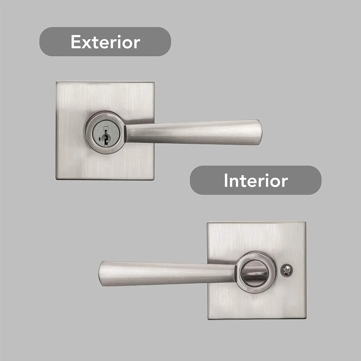 Baldwin Spyglass , Entry Door Handle Reversible Lever with Keyed Lock Featuring SmartKey Re-key Technology