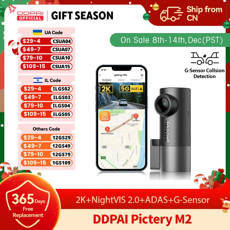 

DDPAI 2025 Новый автомобильный видеорегистратор M2 2K, умное голосовое управление, 24 часа, парковочный монитор, WIFI, автомобильный видеорегистратор, поддержка ночного видения, мини-корпус