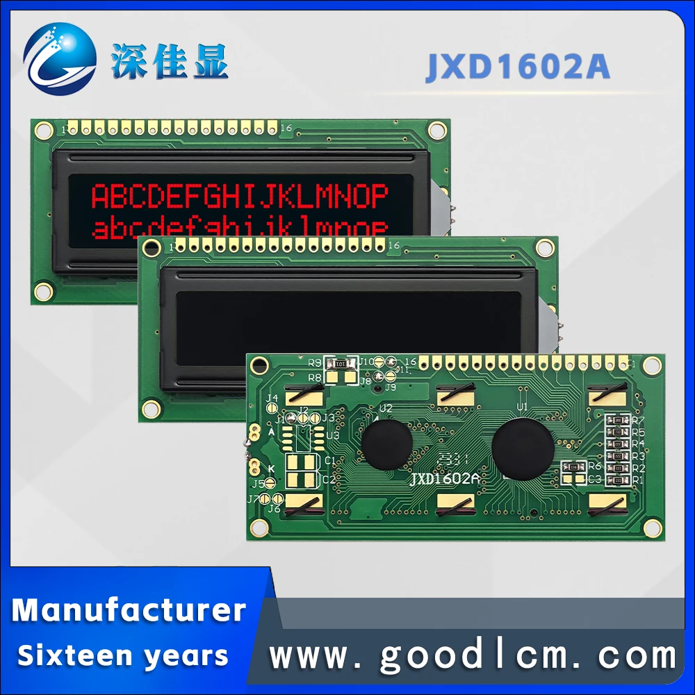 Excellent Russian language LCD 1602 dot matrix screen JXD1602A VA Red Negative 16 * 2-line digital symbol LCM display module