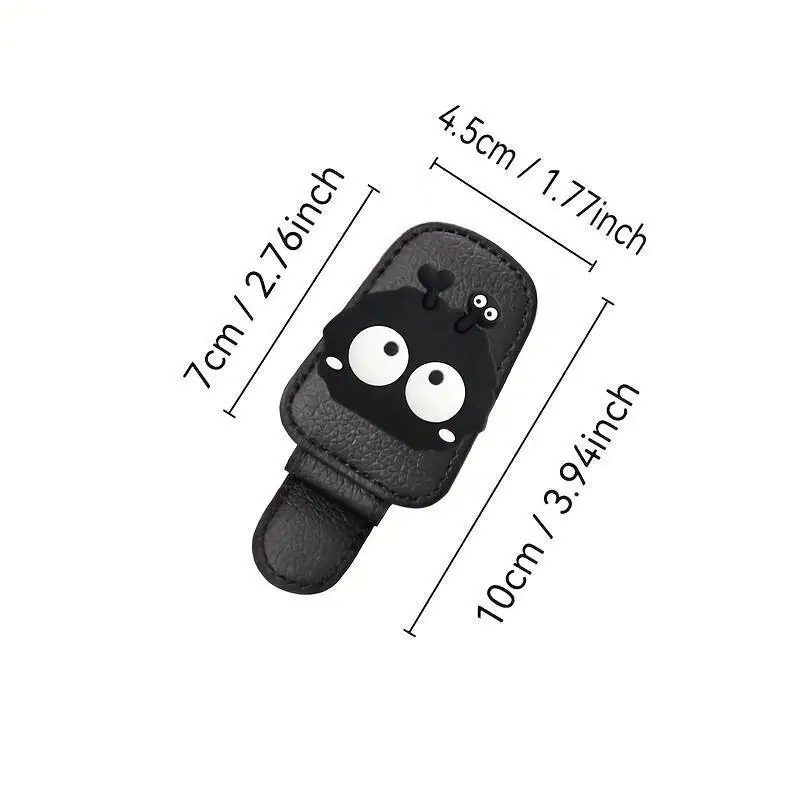 Magnetic Car Sun Visor Glasses Clip - Cute Coal Elf Design, Strong Magnetic Holder for Fashion Glasses, Car Interior Accessories