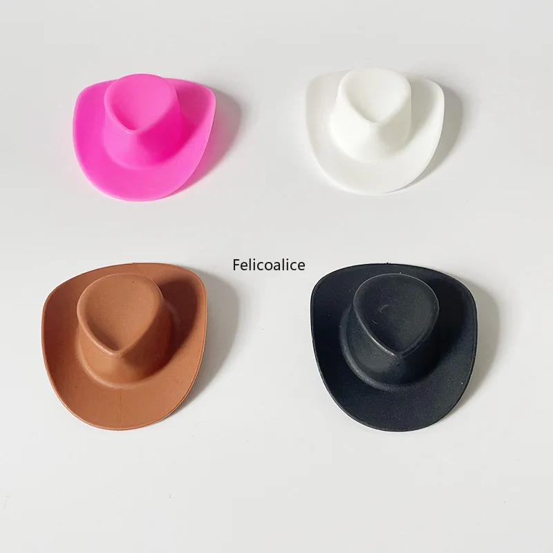 10Pcs Fashion Pink White Brown Mini Cowboy Doll Hat For Girls Dolls Accessories Kids Toys Gifts (Small for Barbie)