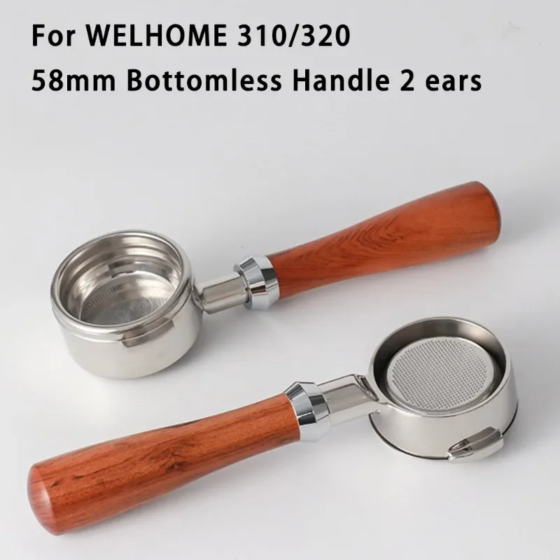 58mm Bottomless Portafilter for Welhome 310/330 Coffee Machine Stainless Steel Espresso Handle Filter Barista Accessories