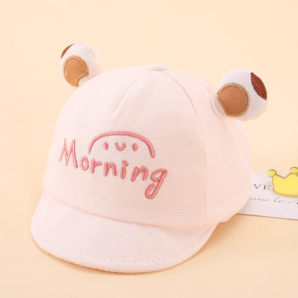 Cotton Spring Baby Hats Embroidered Morning Baby Peaked Cap Cute Sun Protection Hats For Boys Girls Kids 0-6 Months