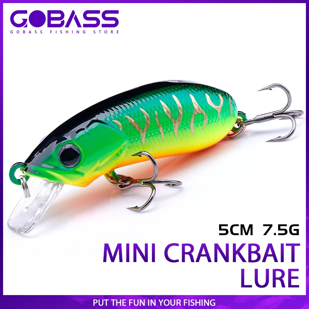 GOBASS Sinking Fishing Lures Small Crank Bait 7.5g/10g Mini Minnow Plastic Little Fatty Hard Artificial Wobbler Rock Bait Tackle