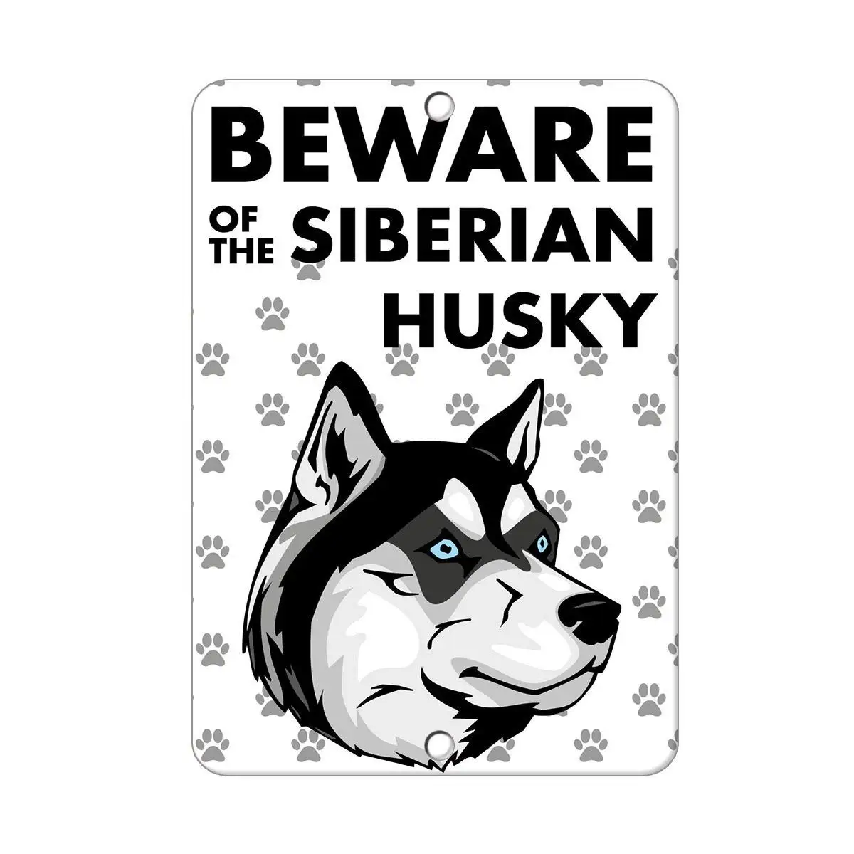 Kathelgyn Metal Tin Sign Wall Decor Beware of Siberian Husky Dog Sign for Outdoor Indoor Aluminum Sign 11.8”x7.8”