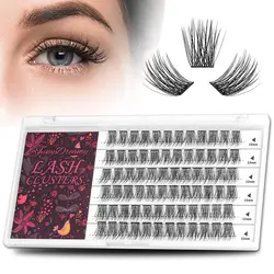 ETVITE DIY Cluster Lashes 72pcs Individual Segmented Volume Eyelash Extension Fluffy Soft Natural False Eyelashes