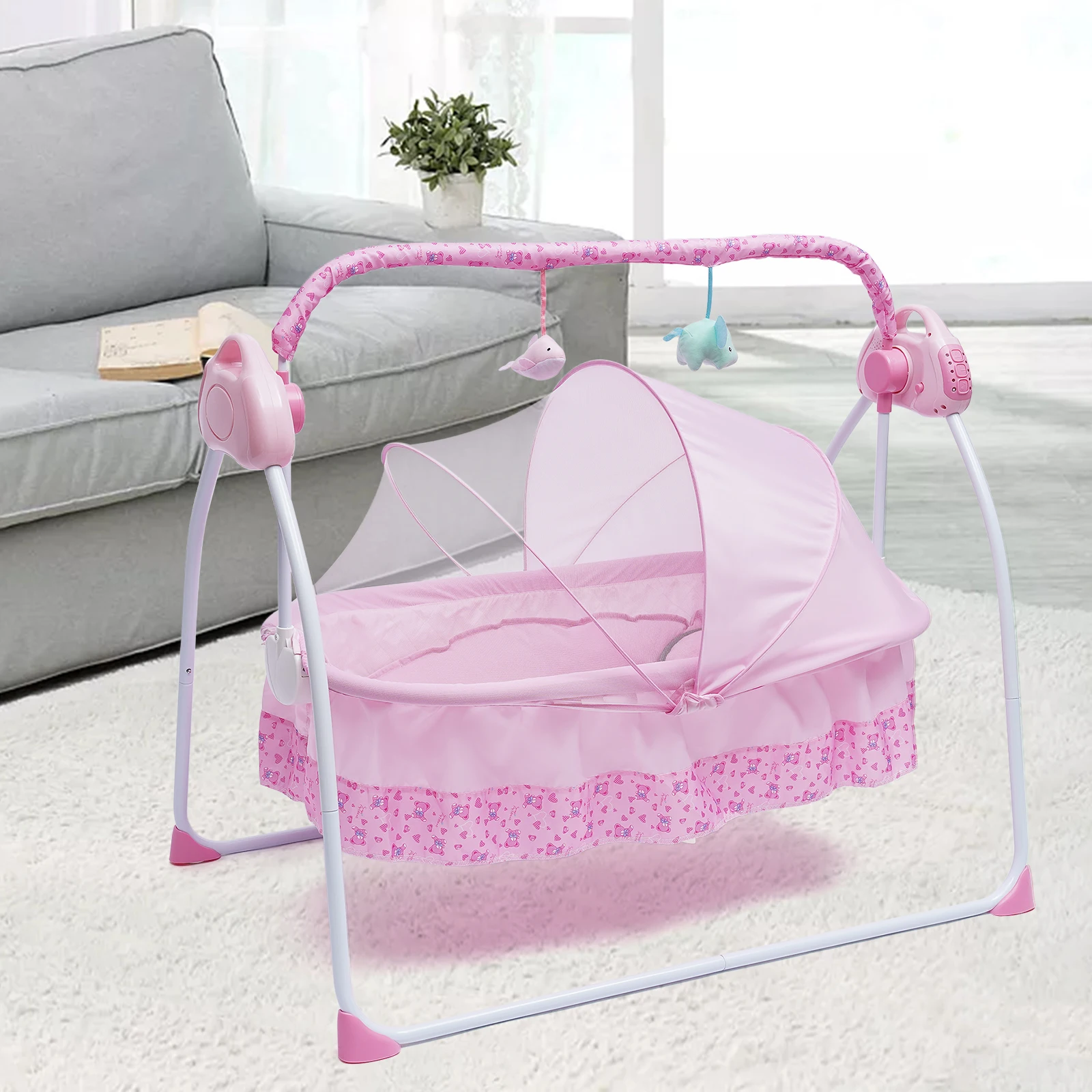 0-25Kg Big Space Electric Baby Crib Cradle Infant Rocker Auto Swing Bed Baby Cradle