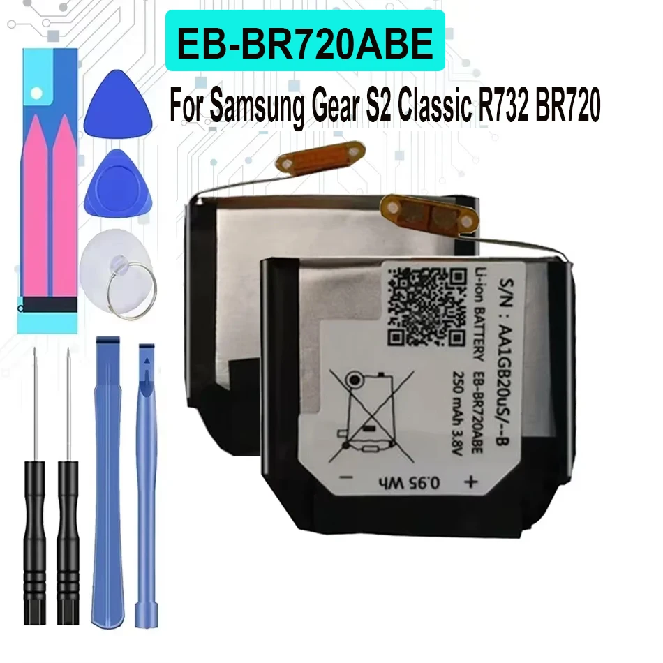 250mAh Battery EB-BR720ABE for Samsung Gear S2 Classic SM-R720 R720 R732 Smart Watch 250mAh Replacement Batteries + Tools