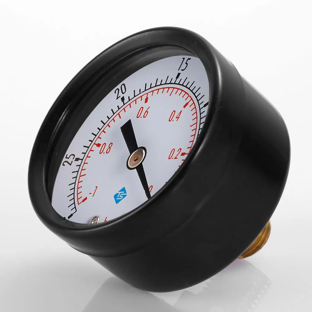 50mm Face Mini Dual Scale for Dial Gauge Metal 0~-30nhg 0~-1Bar Vacuum Pressure Meter for Air Water Fuel Liquids