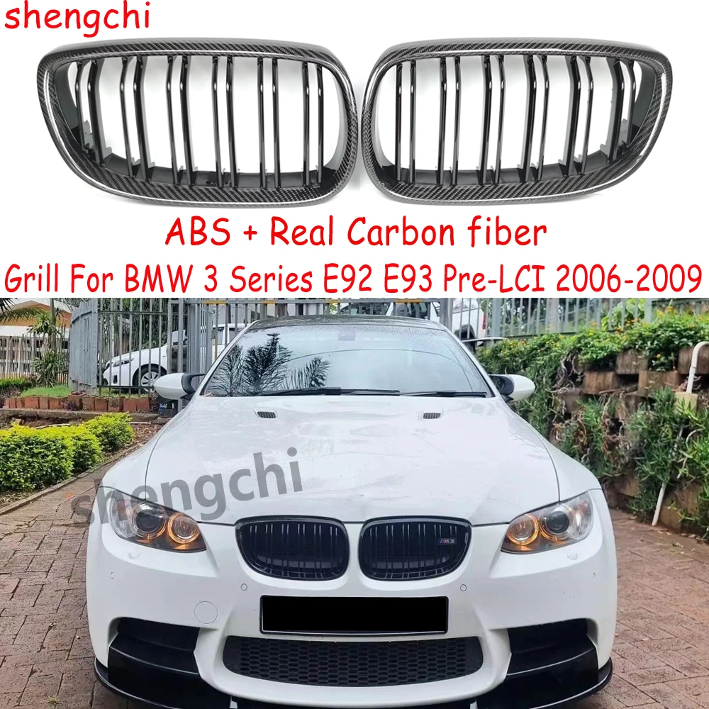 

E92 Pre-LCi Carbon Fiber Front Bumper Grills For BMW 3 Series E92 E93 (And It's M3) 323i 325i 328i 330i 320i Grille 2006-2009
