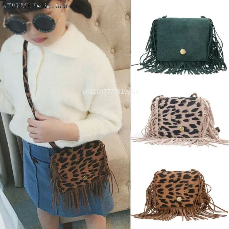 Fashion Tassel Small Bag Kid Girls Handbag Coin Purse Children Shoulder Bag Gifts Girls Fringed Mini Cross Body Messenger Bags